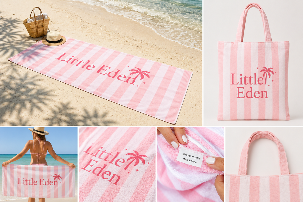 Cabas Serviette 2-en-1 Little Eden – Rose Poudré